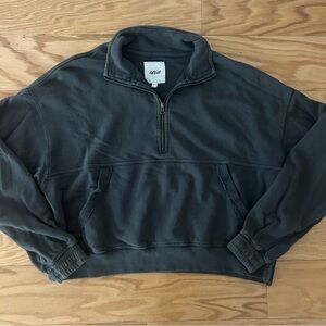 Aerie Charcoal Zip-Up Sweater